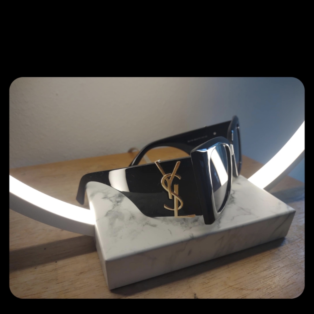 Yves Saint Laurent Gold and Black Sunglasses